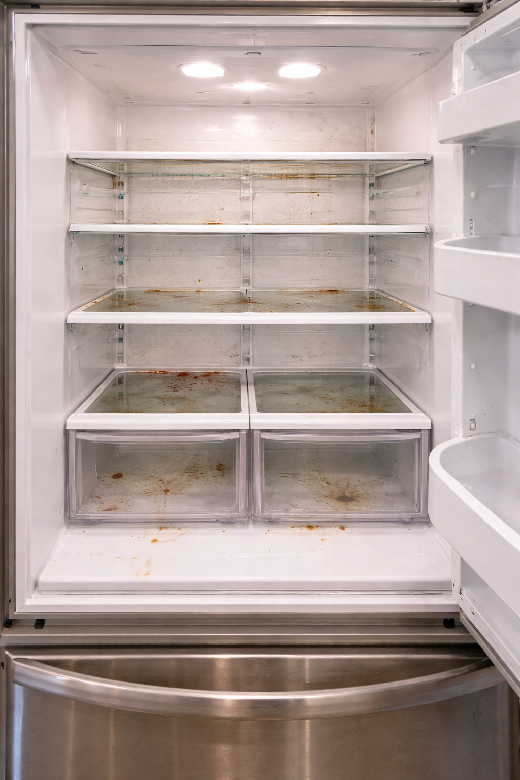 Fridge before turnover cleaning
