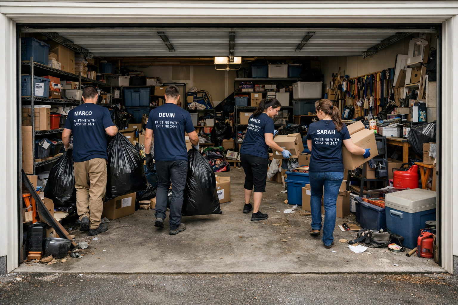 Garage during organization full scene