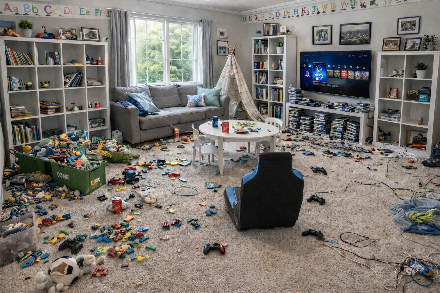 Playroom before organization