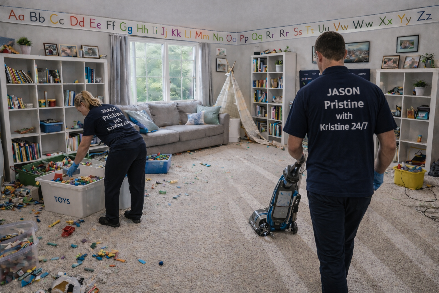 Playroom during organization full scene